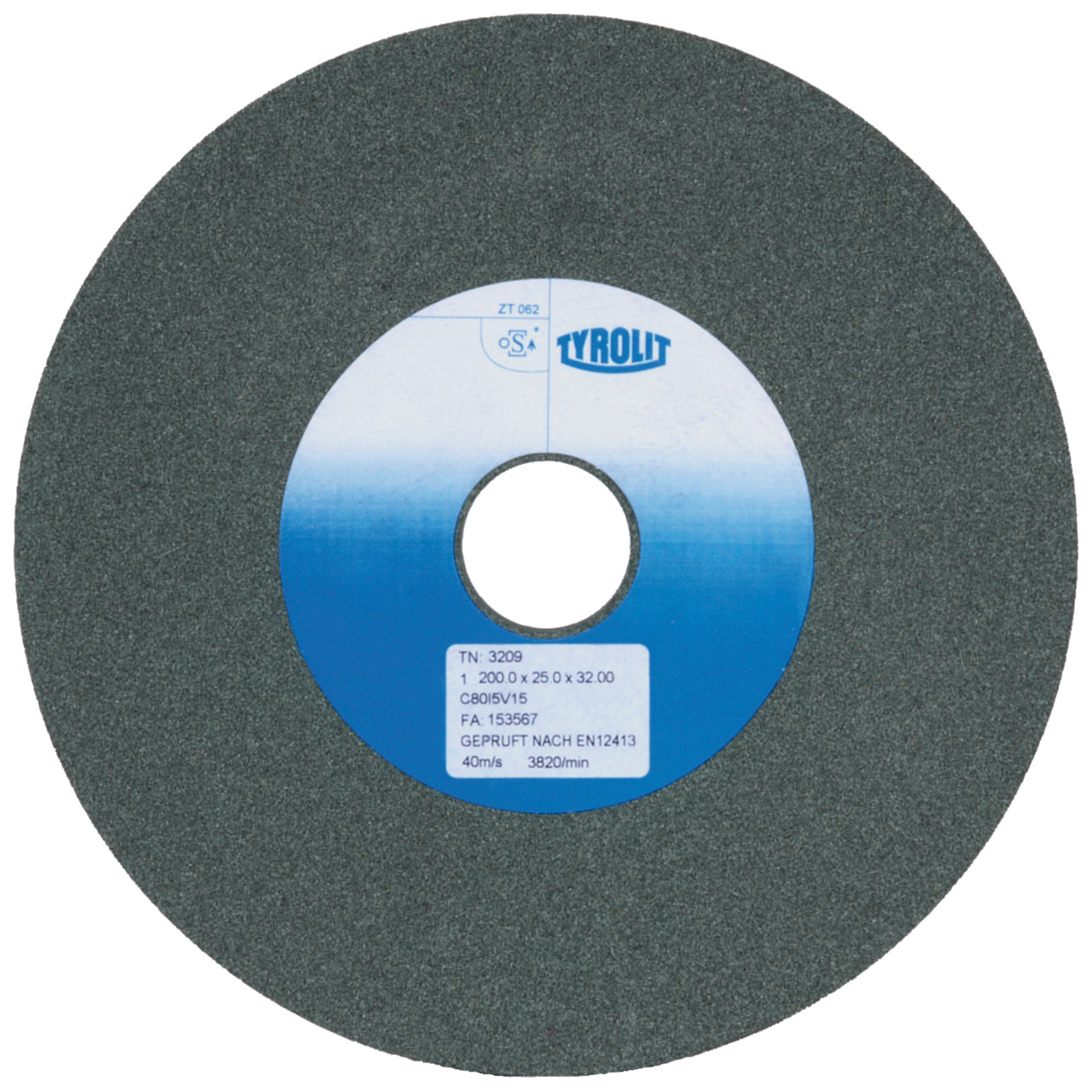 TYROLIT conventional ceramic grinding wheels DxDxH 250x32x51 For carbide and cast iron, shape: 1, Art. 822623