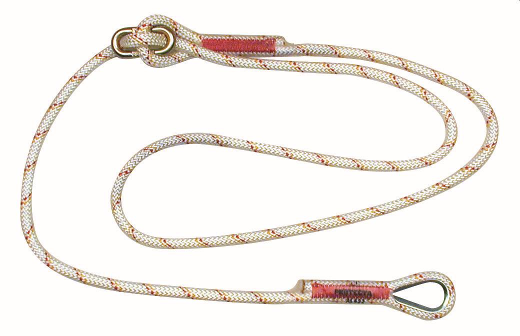 3M PROTECTA lanyard, length: adjustable up to 2 m, kernmantle rope 10.5 mm, loop and thimble, no carabiners, 2.0 m