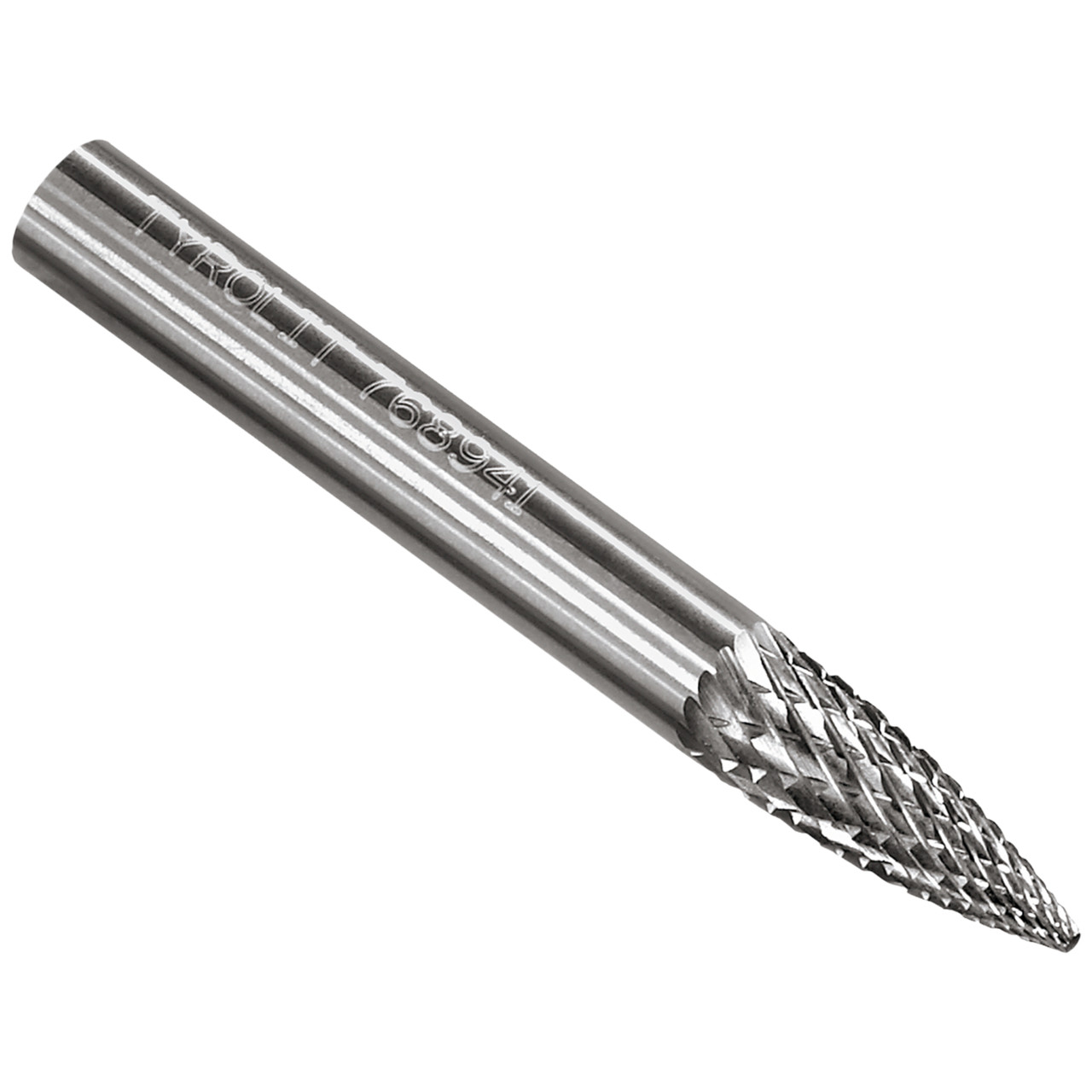 TYROLIT hardmetalen frees DxT-SxL 12x25-6x70 Voor gietijzer, staal en roestvrij staal, vorm: 52SPG - projectiel, Art. 768948