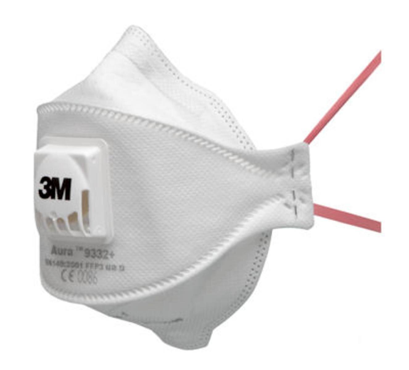 3M 9332 BV Aura respirator FFP3 with cool-flow exhalation valve, up to 30 times the limit value (hygienically individually packaged)