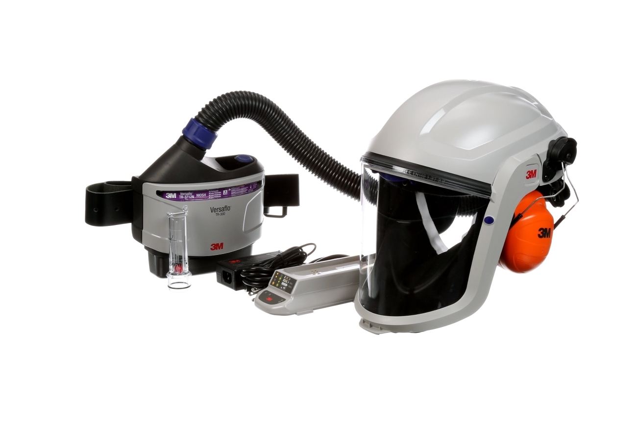 3M TR-315E+ Versaflo starter pack incl. TR-302E, accessories and 3M Versaflo safety helmet M206, 3M Peltor earmuffs, helmet attachment, orange, P3AF, SNR = 28dB, H31P3AF, TR-300-LIK