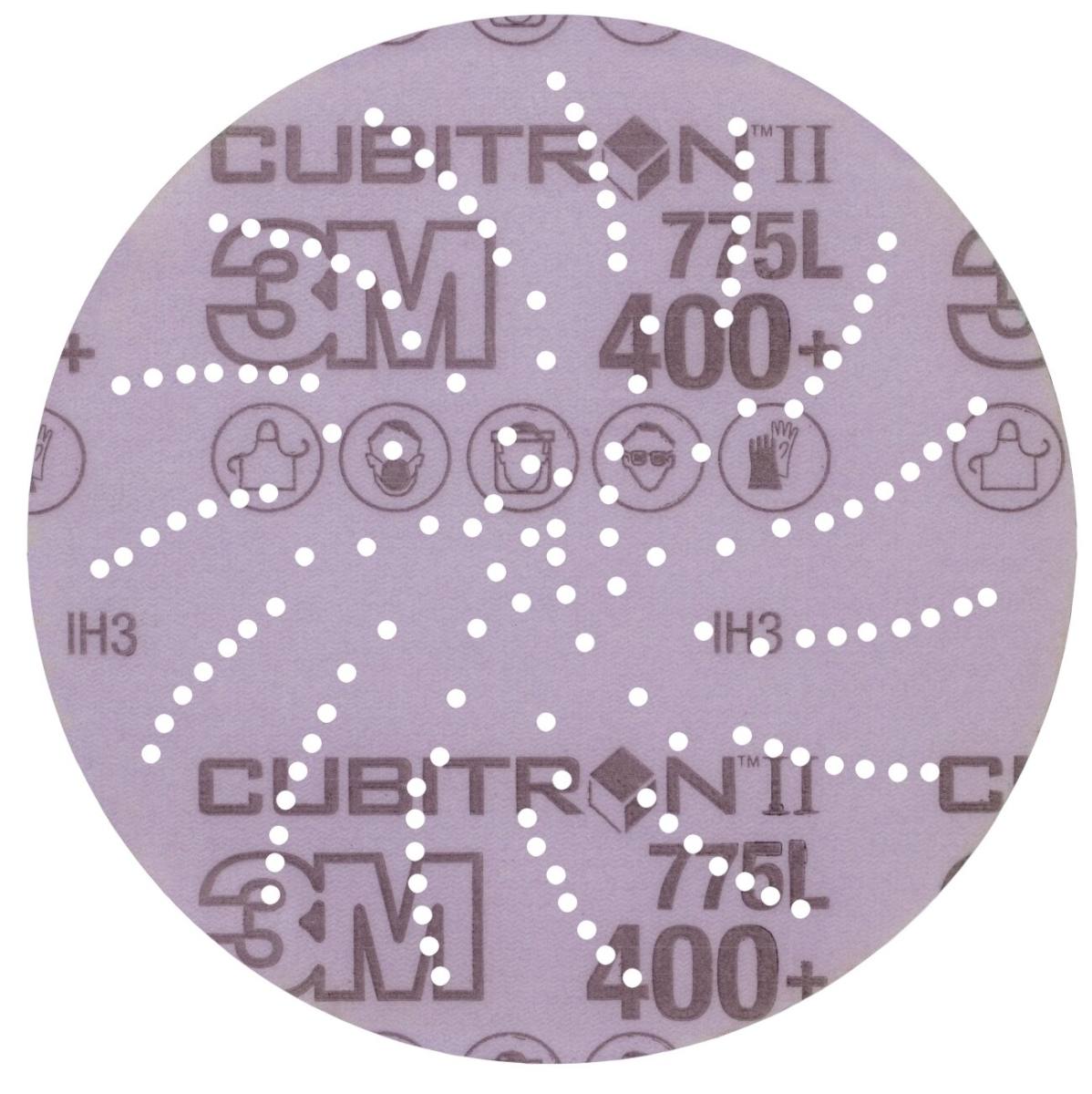 3M Cubitron II Hookit disco de película 775L, 125 mm, 400 , multiagujero #05058