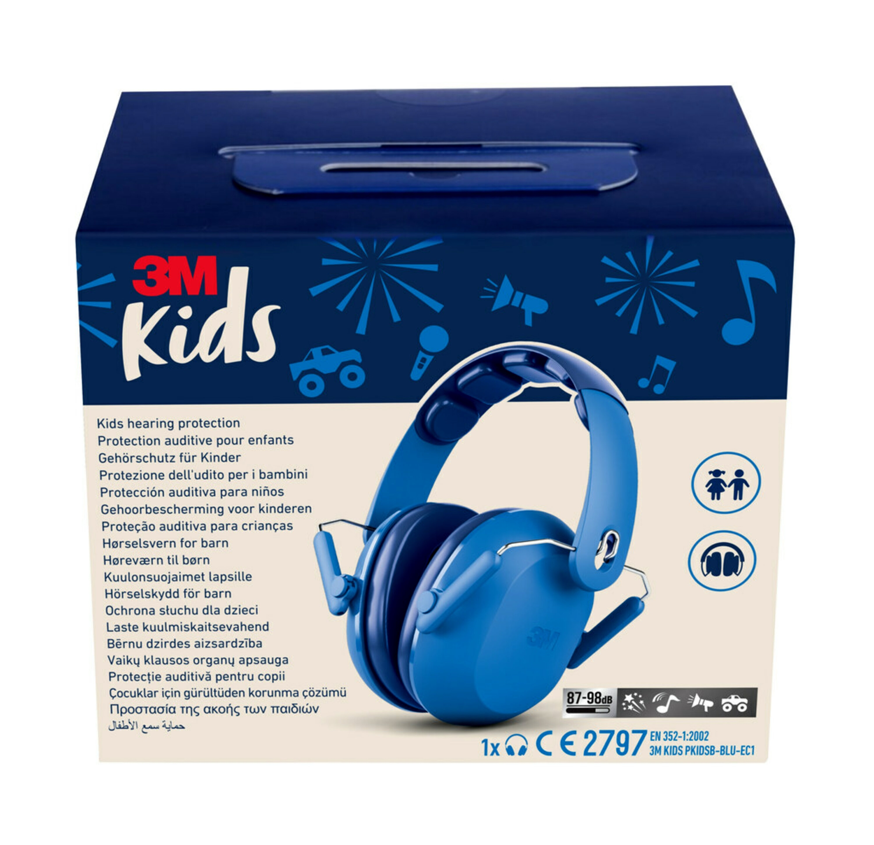 3M Gehoorbescherming voor kinderen PKIDSB-BLU-E, blauw (87-98 dB) SNR 29dB