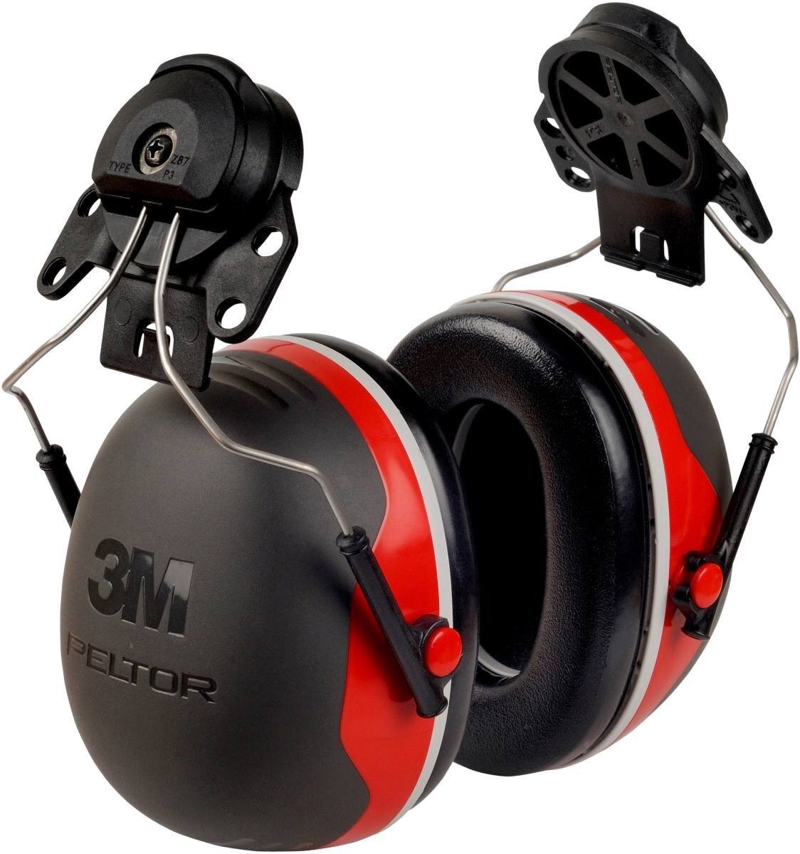 3M Peltor oorkappen, X3P3E helmbevestiging, rood, SNR = 32 dB met helmadapter P3E (voor alle 3M helmen, behalve G2000)