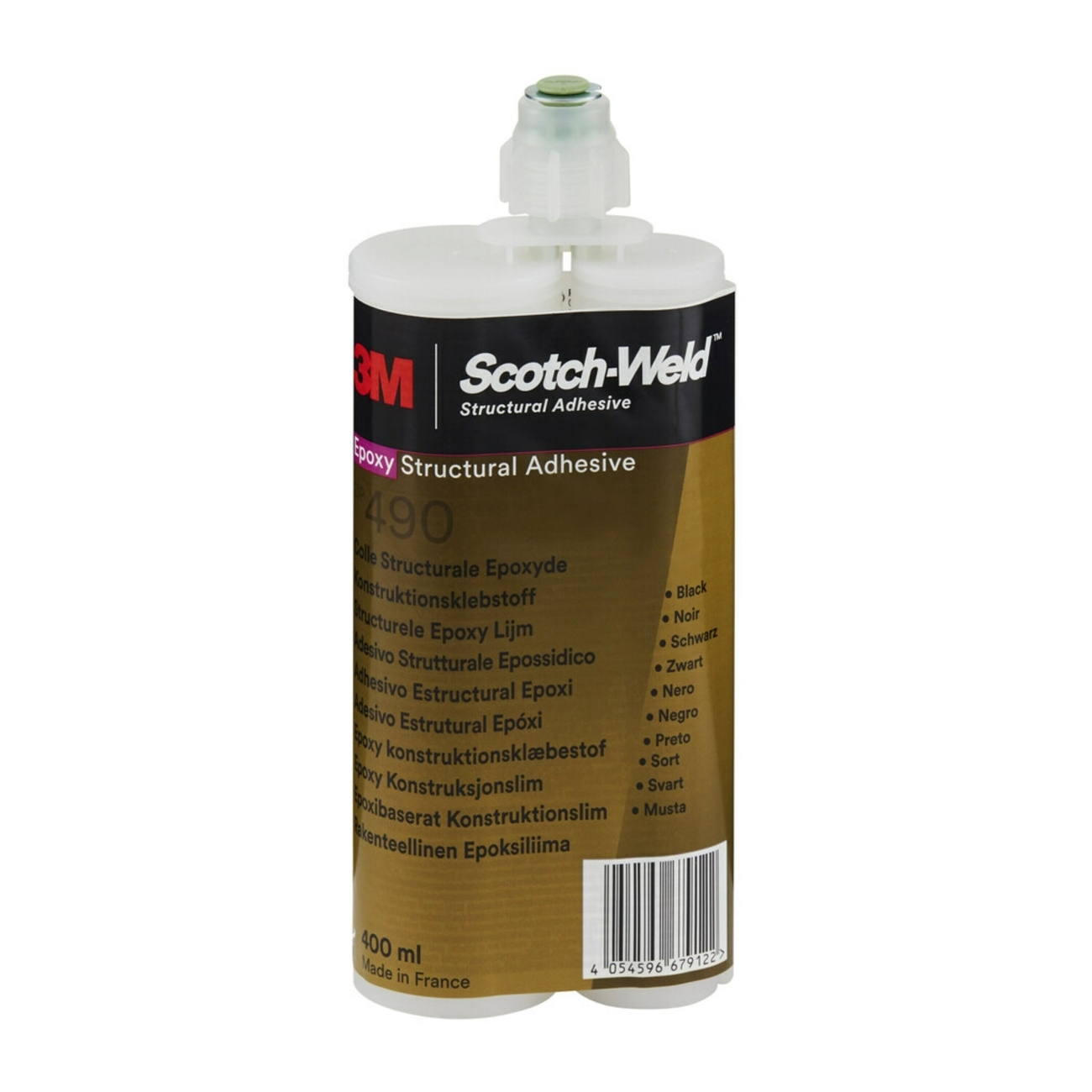 3M Scotch-Weld 2-komponentno gradbeno lepilo na osnovi epoksidne smole za sistem EPX DP 490, črno, 400 ml