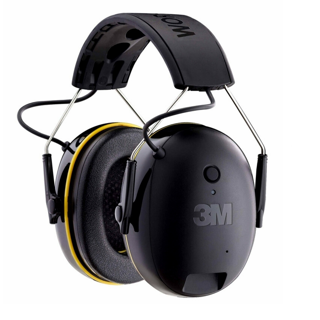 3M WorkTunes Connect Langattomat kuulosuojaimet Bluetooth-tekniikalla varustetulla päähineellä, musta, 94-105 dB.