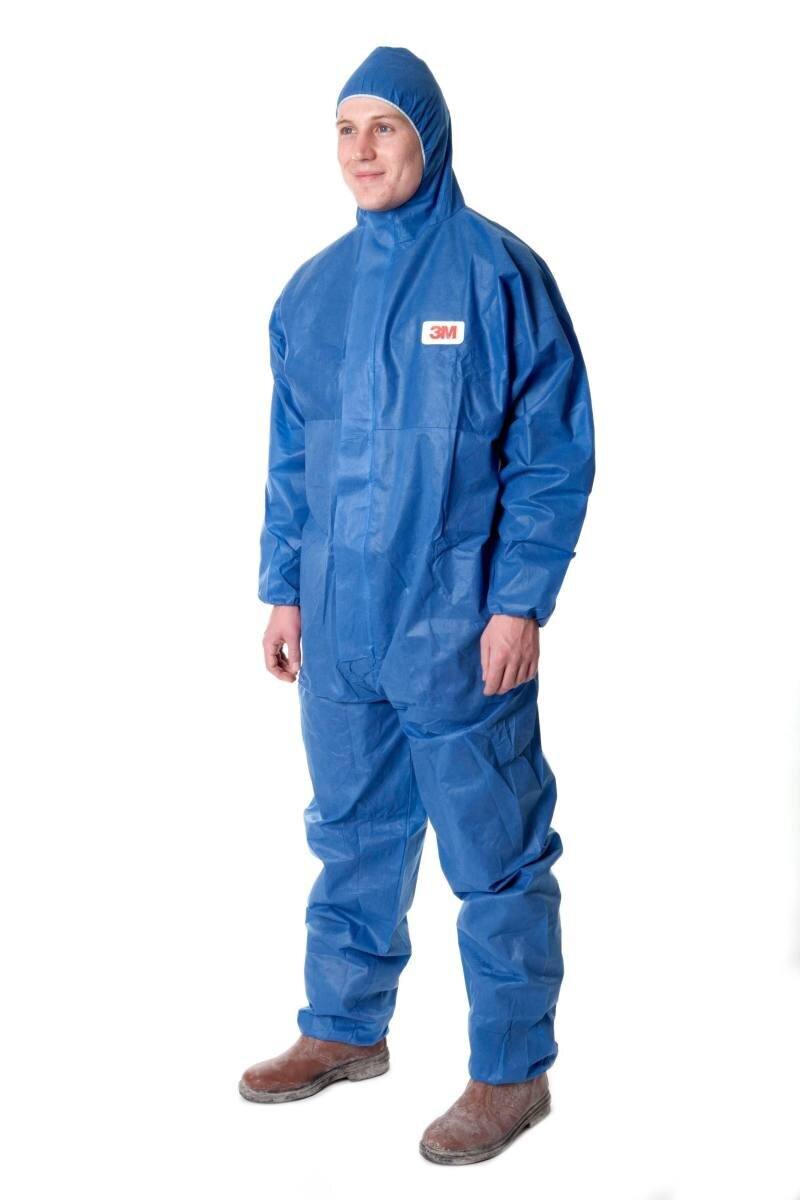 3M 4515B Protective coverall, blue, TYPE 5/6, size L, material SMMS low-lint, elastic band finish