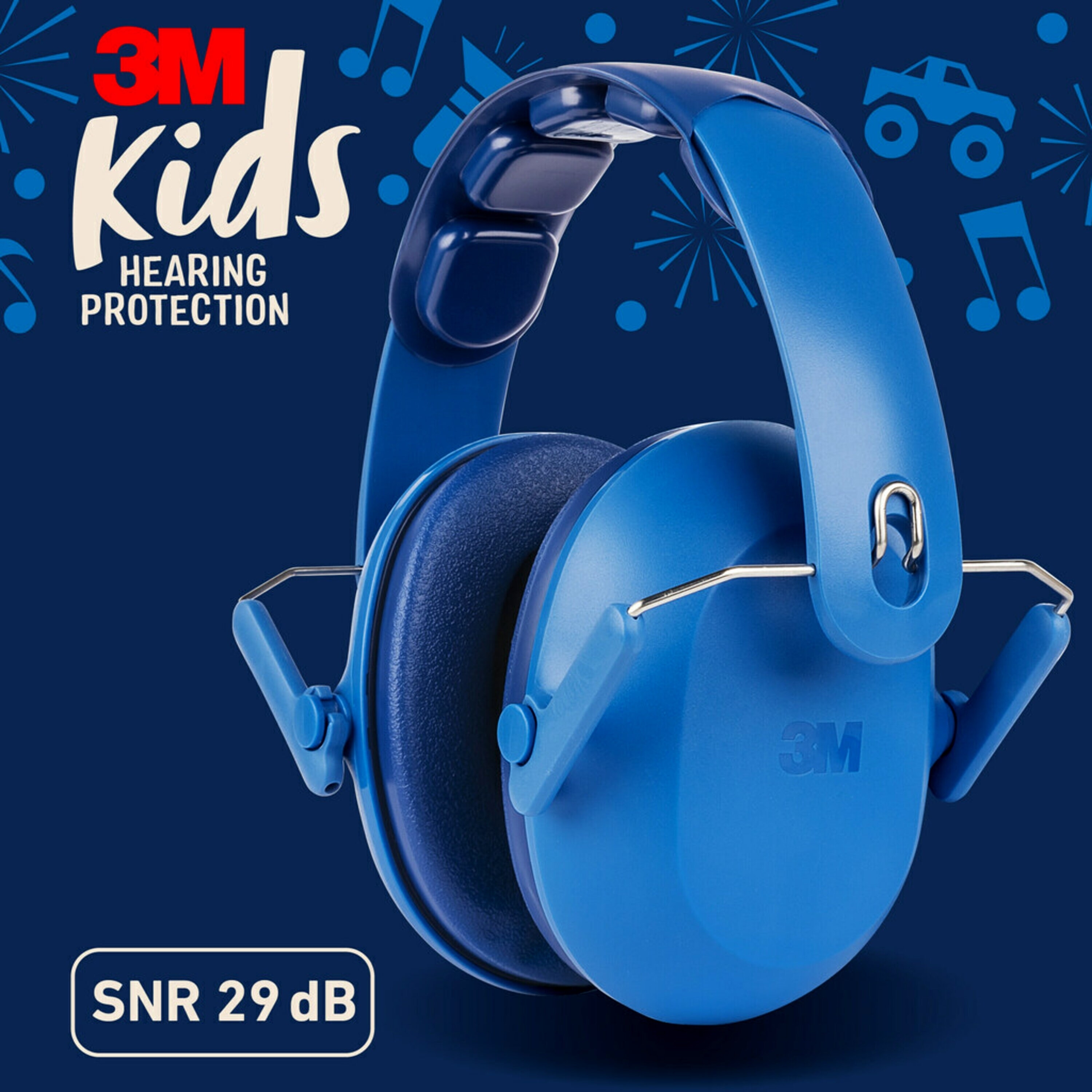 3M Zaščita sluha za otroke PKIDSB-BLU-E, modra (87-98 dB) SNR 29dB