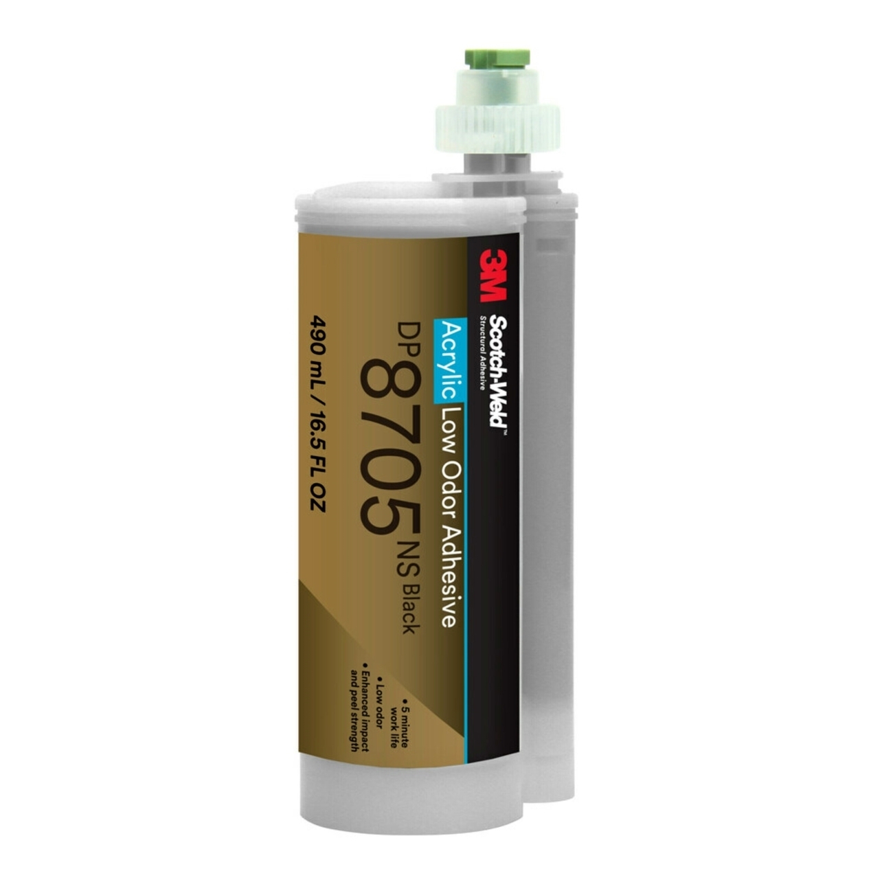 3M Scotch-Weld 2-komponentno gradbeno lepilo na akrilni osnovi za sistem EPX DP 8705 NS, črno, 490 ml