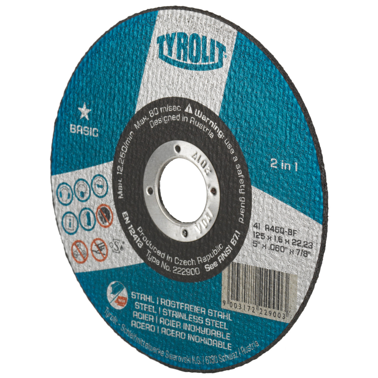 TYROLIT cut-off wheels DxDxH 230x2.0x22.23 2in1 for steel and stainless steel, shape: 41 - straight version, Art. 34332877