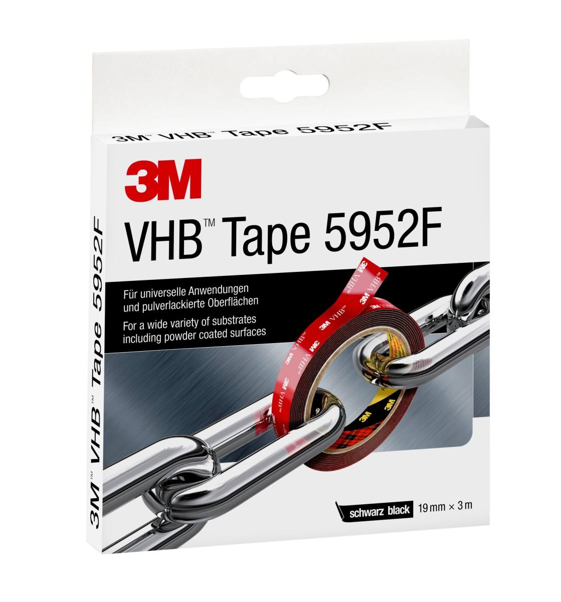 3M VHB kleefband 5952F, zwart, 19 mm x 3 m, 1,1 mm