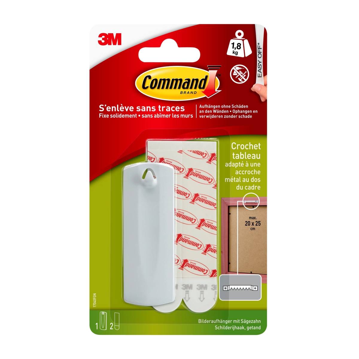 Command 17202 Small Picture Hanging Strips, Set of 4 Adhesive Strips, White  - Damage Free Hanging - For Pictures, Frames and Wall Décor - Holds up to  1.8 kg : : DIY & Tools