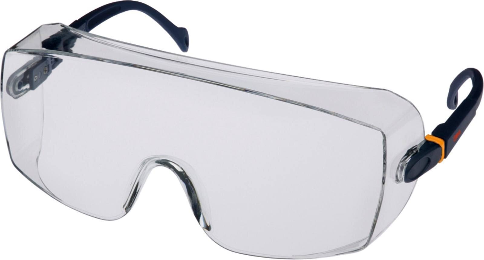 3M 2800 Occhiali di sicurezza AS/UV, PC, trasparenti, regolabili, ideali come sovraocchiali per portatori di occhiali