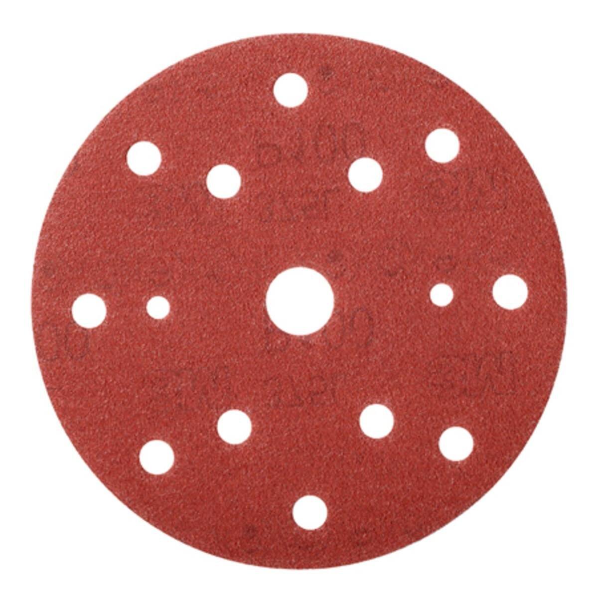 Disco adhesivo de gancho y bucle 3M Hookit 375L, 150 mm, P1500, 15 agujeros