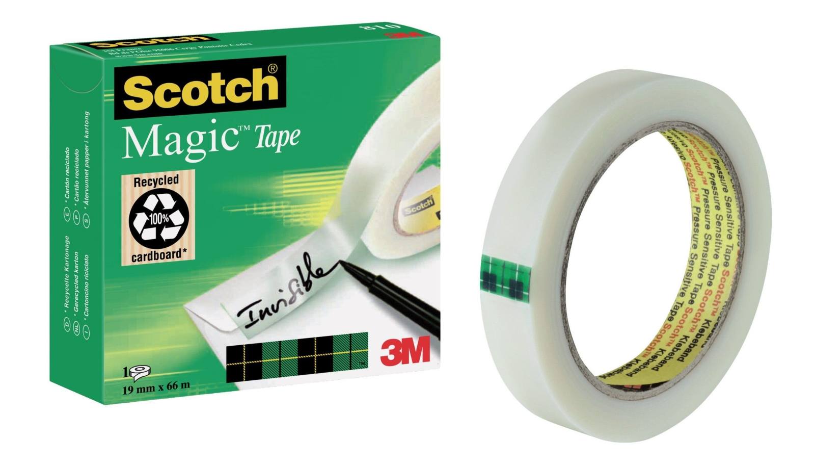Scotch® Magic™ Tape, 12 mm x 66 m, 2 Rolls/Pack
