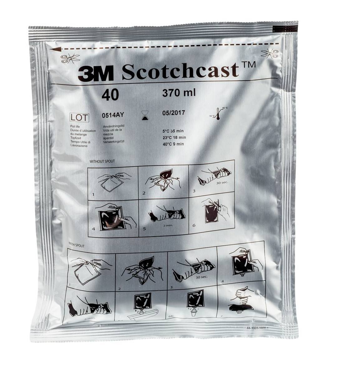 3M Scotchcast 40-C-B, resina poliuretanica per cavi, sistema GMG bicomponente, misura C, 370 ml, confezione sfusa