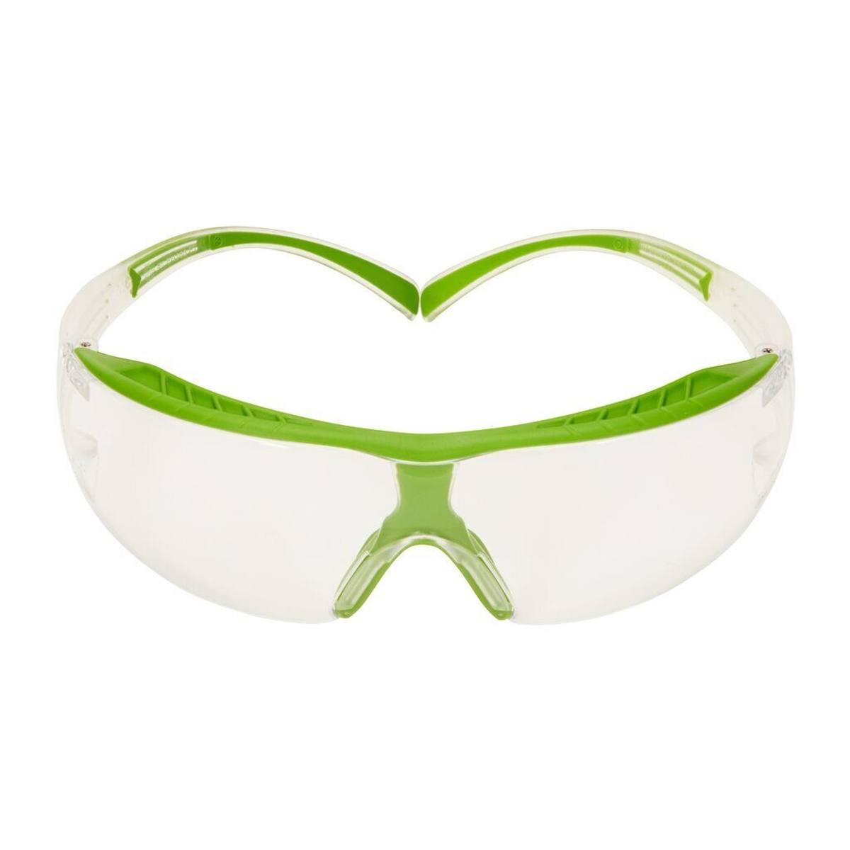 Gafas de protección 3M SecureFit 400X, montura verde-transparente, tratamiento antivaho Scotchgard (K/N), lente transparente, SF401XSGAF-GRN