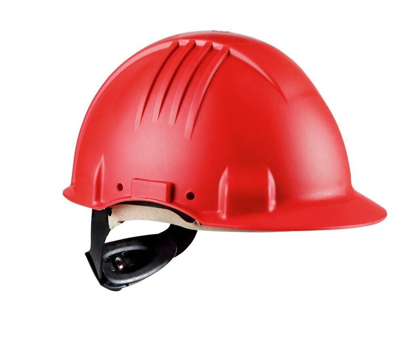 3M High temperature safety helmet, ratchet closure, non-ventilated, dielectric 1000 V, leather sweatband, red, G3501M-RD