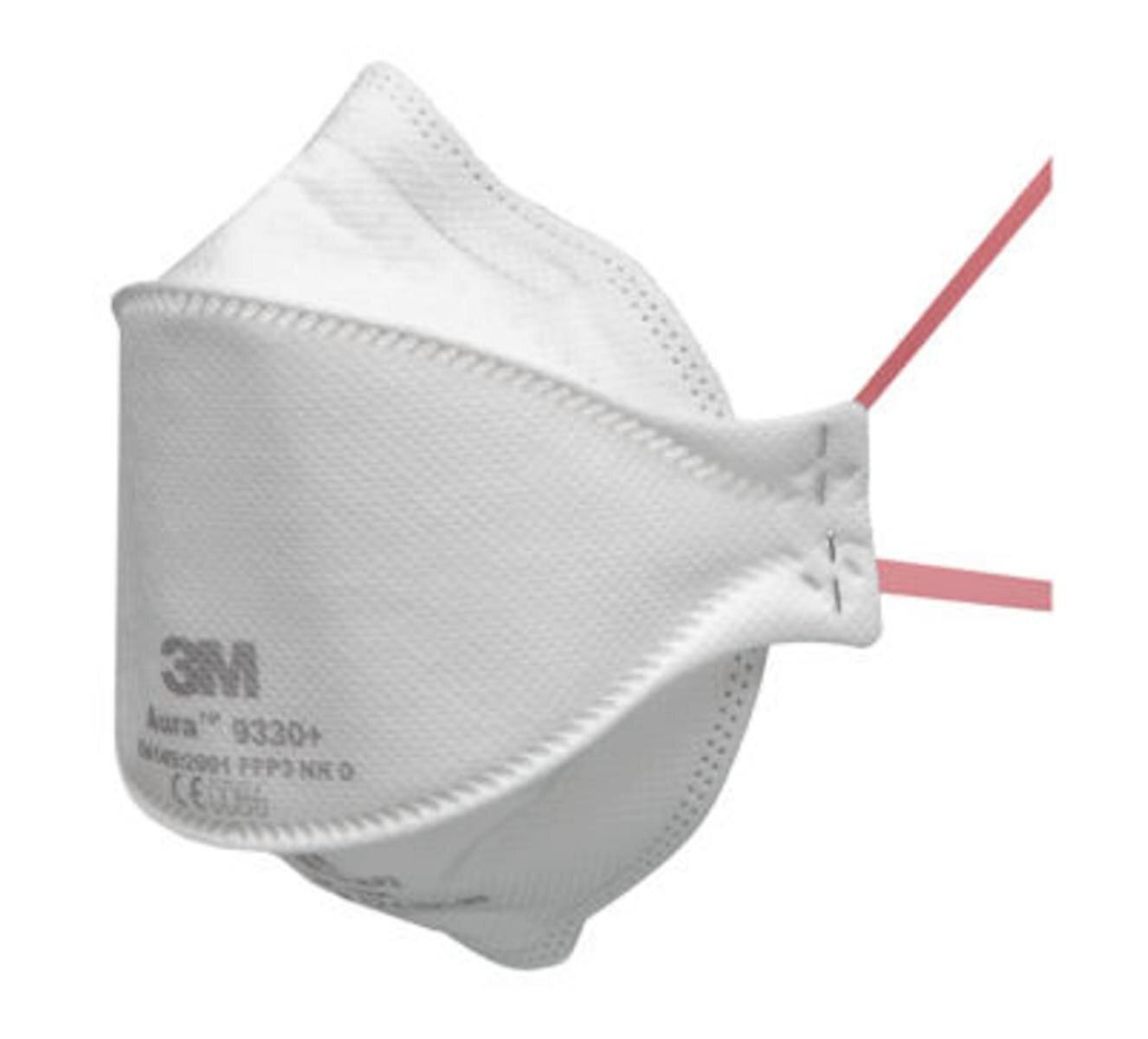 3M 9330 BV Aura Masque de protection respiratoire FFP3, jusqu'à 30 fois la valeur limite (emballage individuel hygiénique)