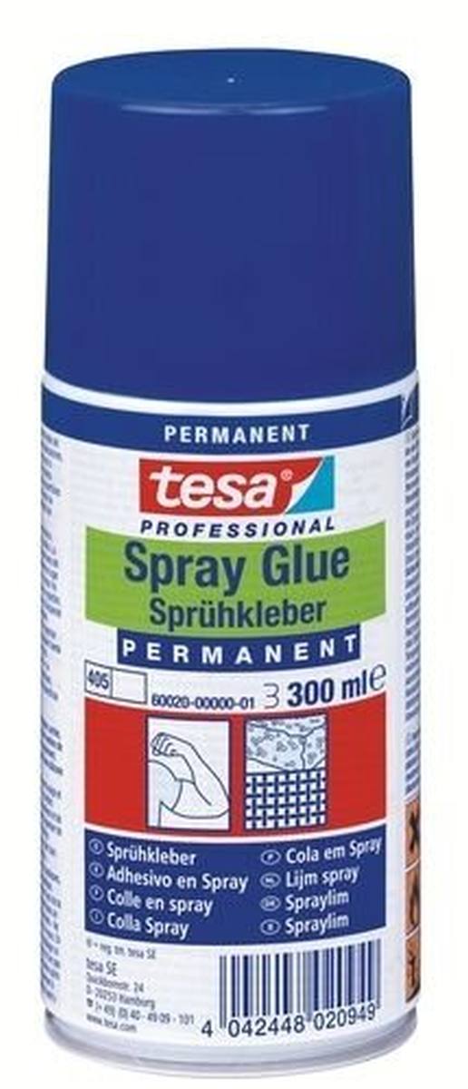 tesa spray adhesive 60020, permanent, silicone-free, 300ml can