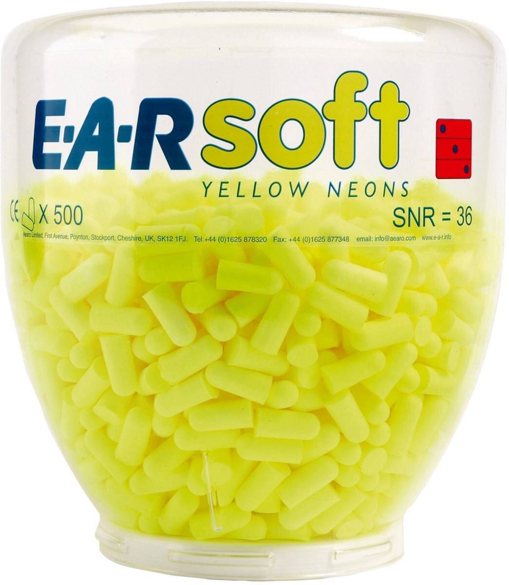 3M E-A-R Soft Yellow Neons -annostelulaitteen lisäosa OneTouch Pro -annostelijalle, SNR = 36 dB, 500 paria, neonkeltainen PD01002