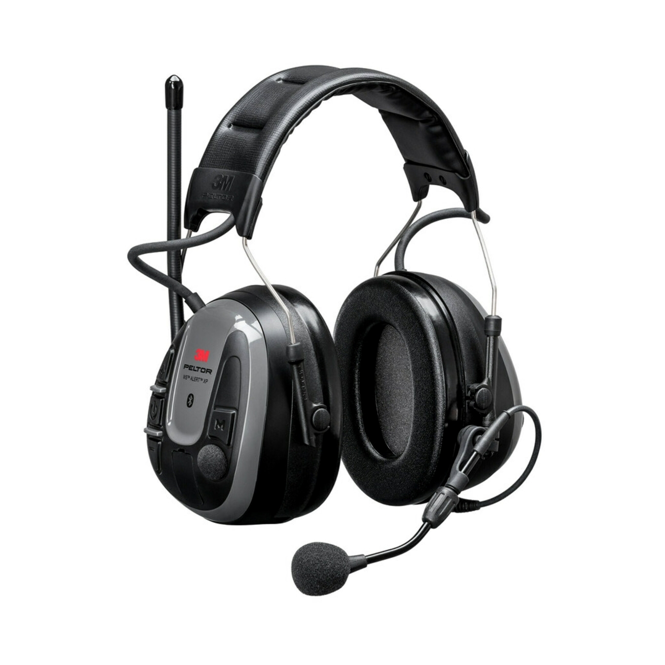 3M Peltor WS ALERT XP headset, Bluetooth, FM radio, gray, headband, MRX21A5WS6