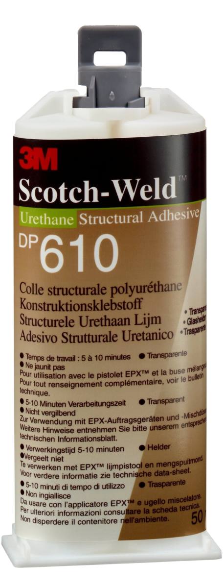 3M Scotch-Weld 2-component polyurethane-based construction adhesive for the EPX System DP 610, transparent, 48.5 ml