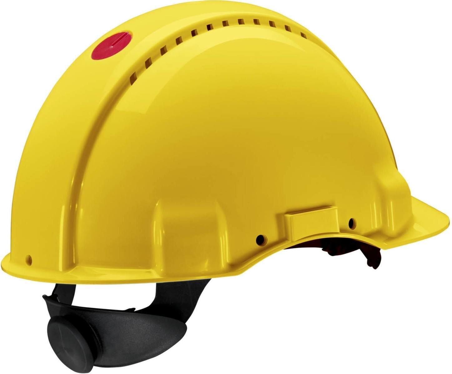 Casco de seguridad 3M G3000 G30NUY en amarillo, ventilado, con uvicator, trinquete y correa de soldadura de plástico