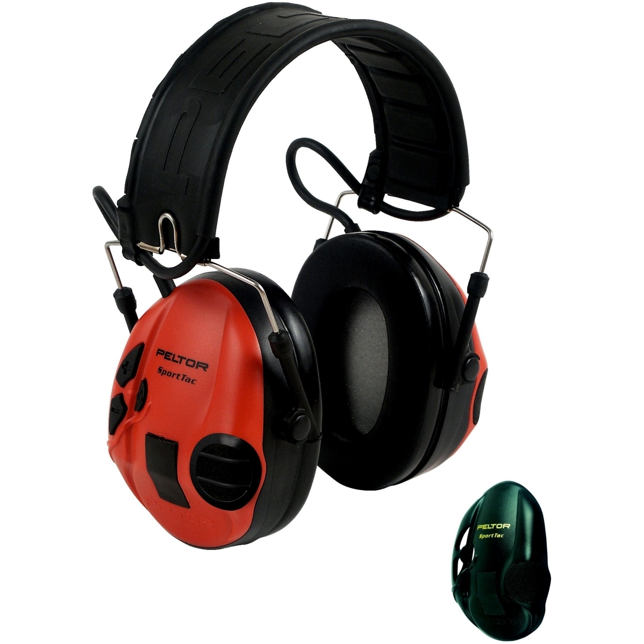 3M Peltor SportTac, 26 dB, zwart/rode capsules, opvouwbare hoofdband, STAC-RD