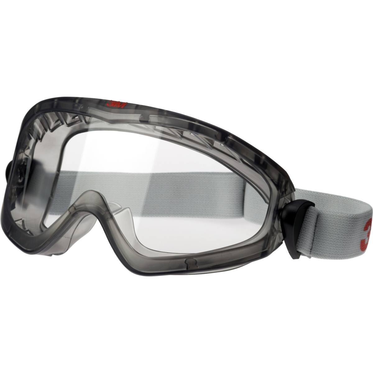 3M 2890SA Gafas de visión total, revestimiento de acetato, AS/AF/UV, PC, sin ranura de ventilación (herméticas a los gases), bisagras ajustables