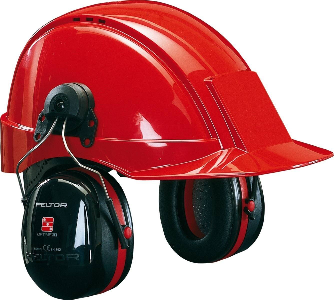 3M Peltor Optime III oorkappen, helmbevestiging, zwart, met helmadapter P3E (voor alle 3M helmen, behalve G2000), SNR = 34 dB, H540P3E