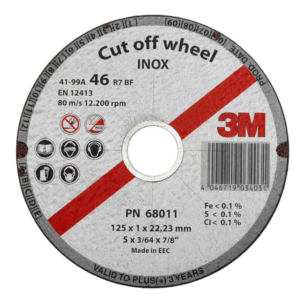 3M cutting-off wheel INOX, 180 mm, 3.2 mm, 22.23 mm, type 42 #64336