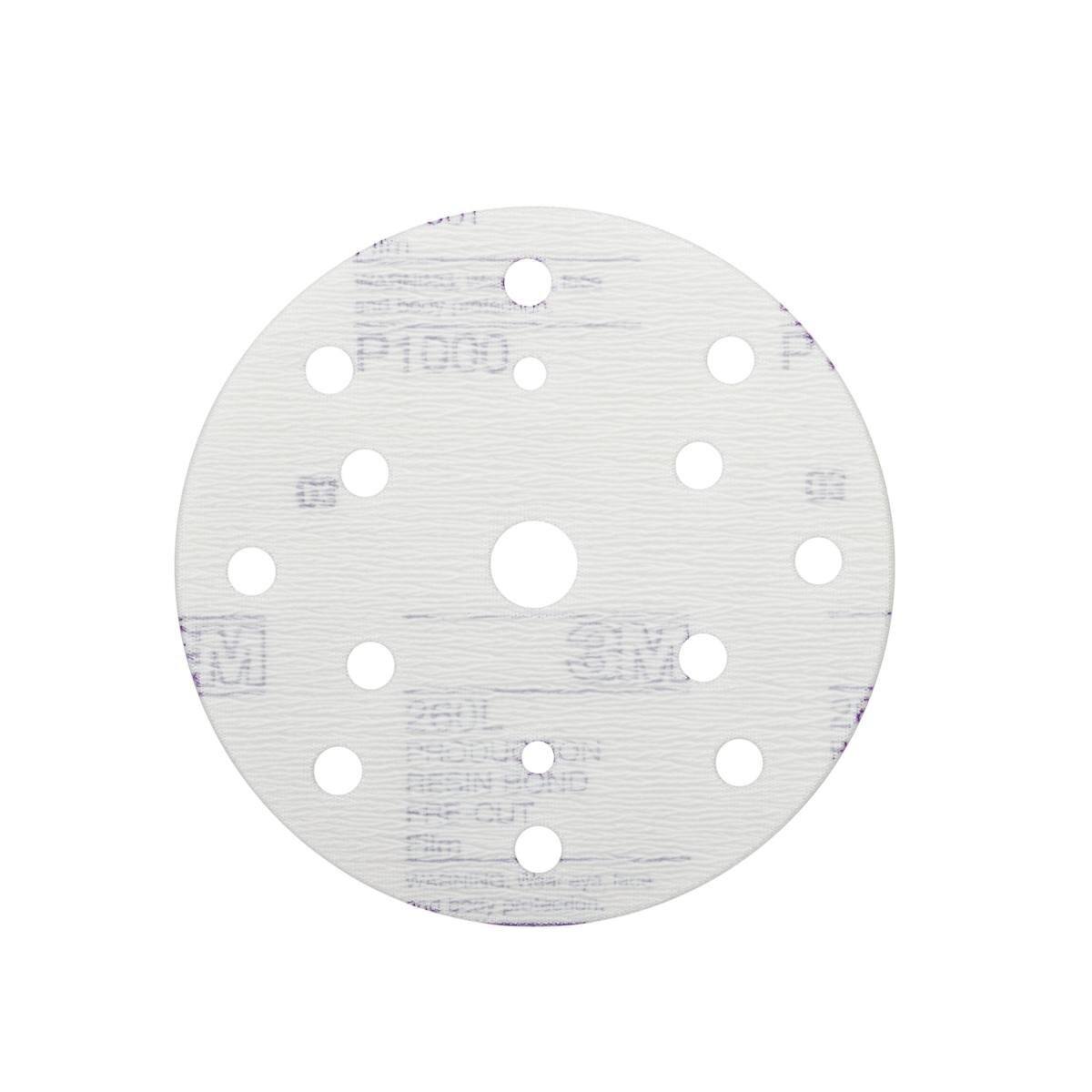 3M Hookit hook and loop adhesive disk 260L, white, 150 mm, P600, 15 holes, 51057