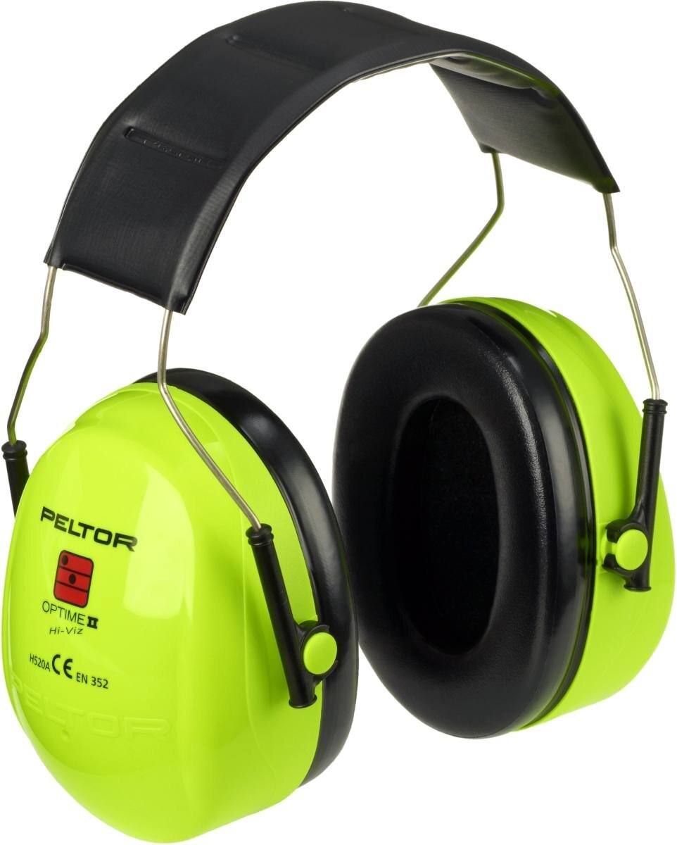 3M Peltor Optime II earmuffs, Hi-Viz headband, high visibility, SNR = 31 dB, H520AV
