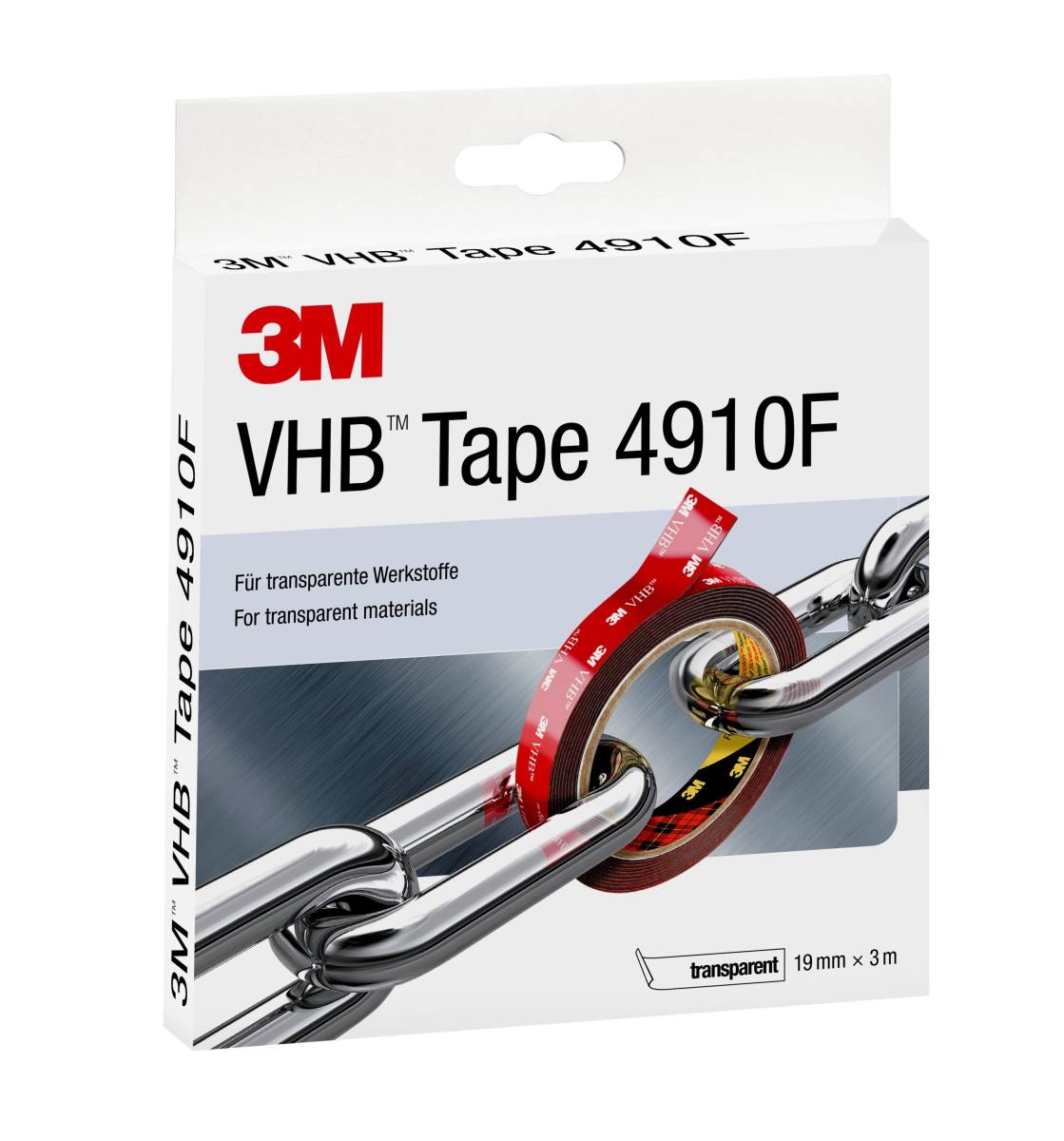 3M VHB adhesive tape 4910F, transparent, 19 mm x 3 m, 1 mm