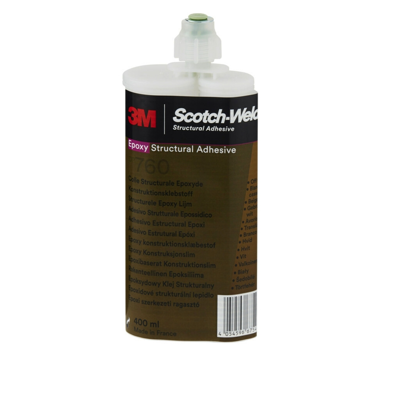 3M Scotch-Weld 2-componenten constructielijm op basis van epoxyhars voor het EPX-systeem DP 760, wit, 400 ml