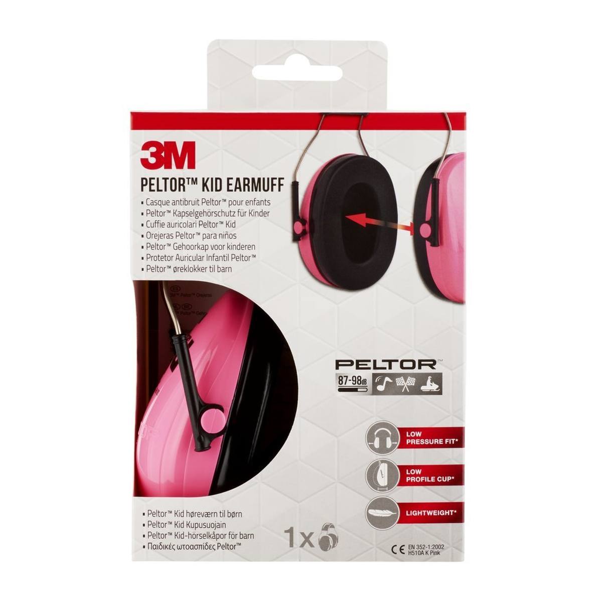 3M Peltor lasten kuulosuojaimet H510AK, vaaleanpunainen (87-98 dB).
