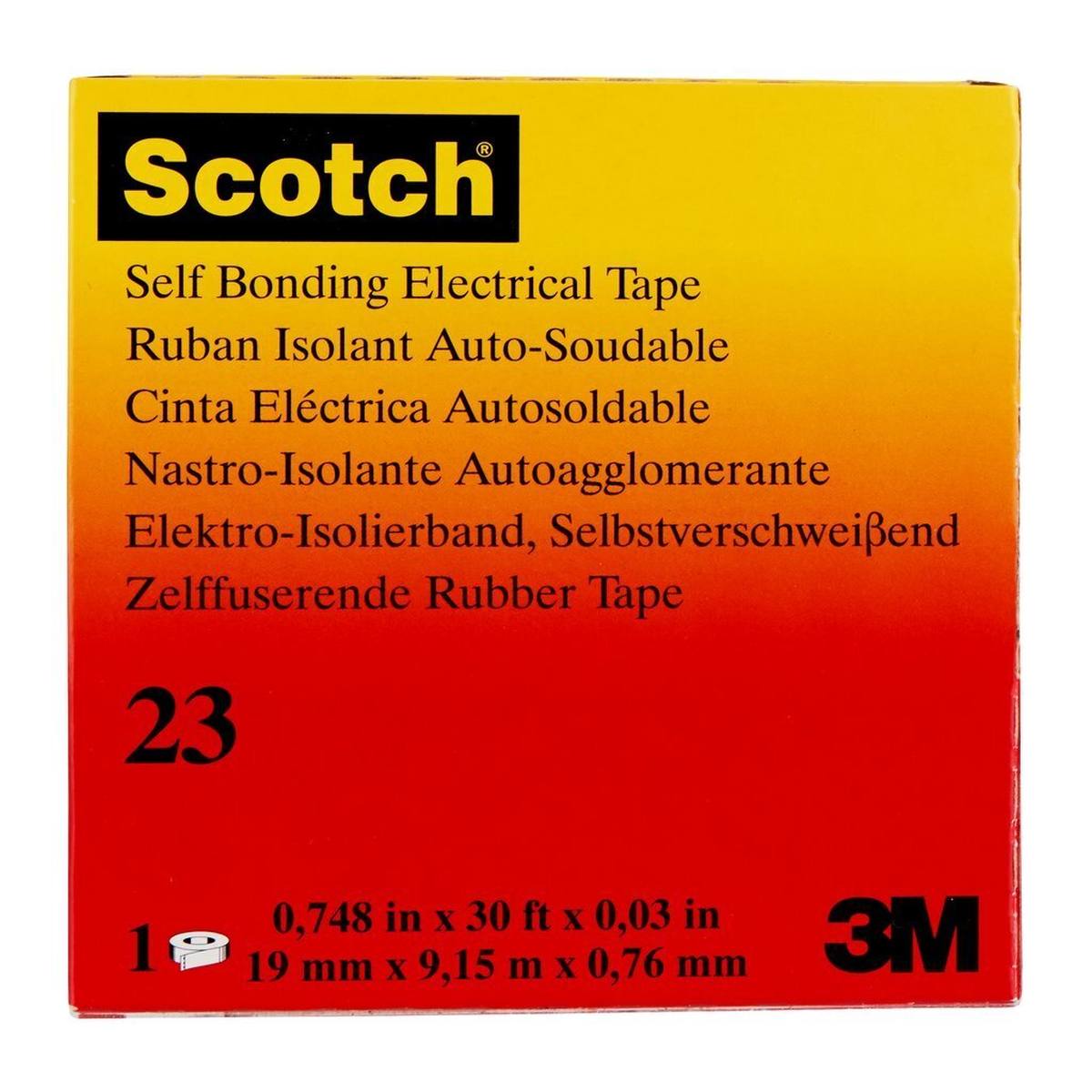 3M Scotch 23 Ruban auto-adhésif en caoutchouc éthylène-propylène, 19 mm x 9,15 m
