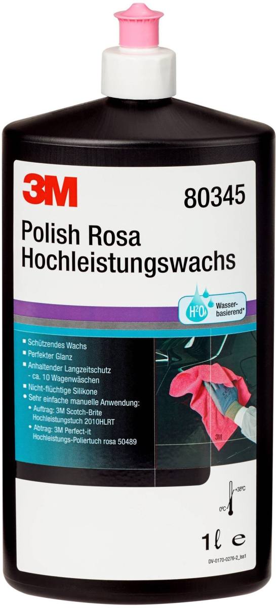 3M Polish Paste Polish Rosa Cire haute performance, 1L #80345