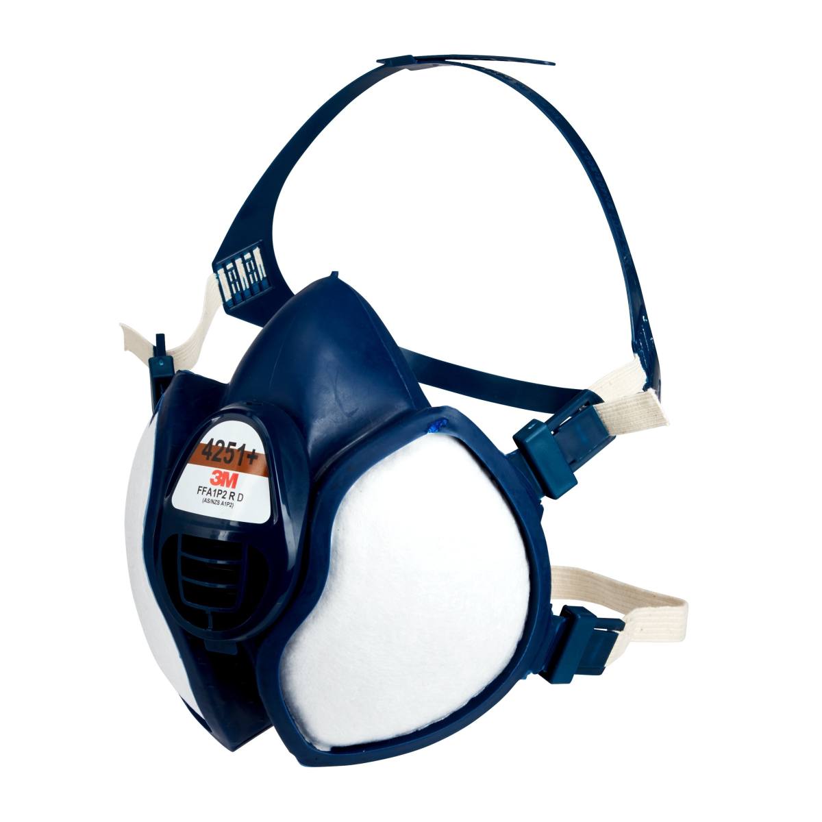 Respiratore 3M 4251 FFA1P2RD contro i gas e i vapori organici e le particelle fino a 10 volte il valore limite.
