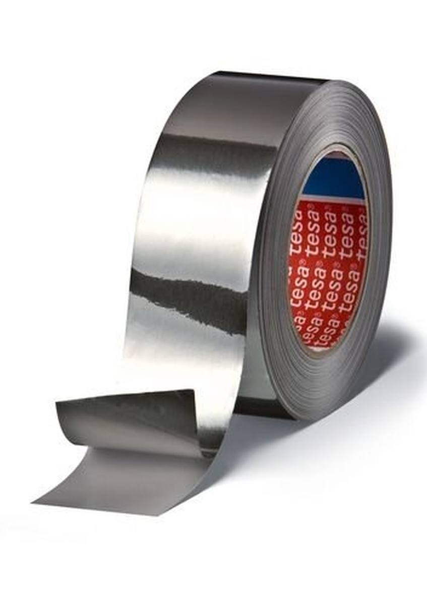 tesa 60632, Aluminium Klebeband mit Papier-Abdeckliner, 50mm x 50m