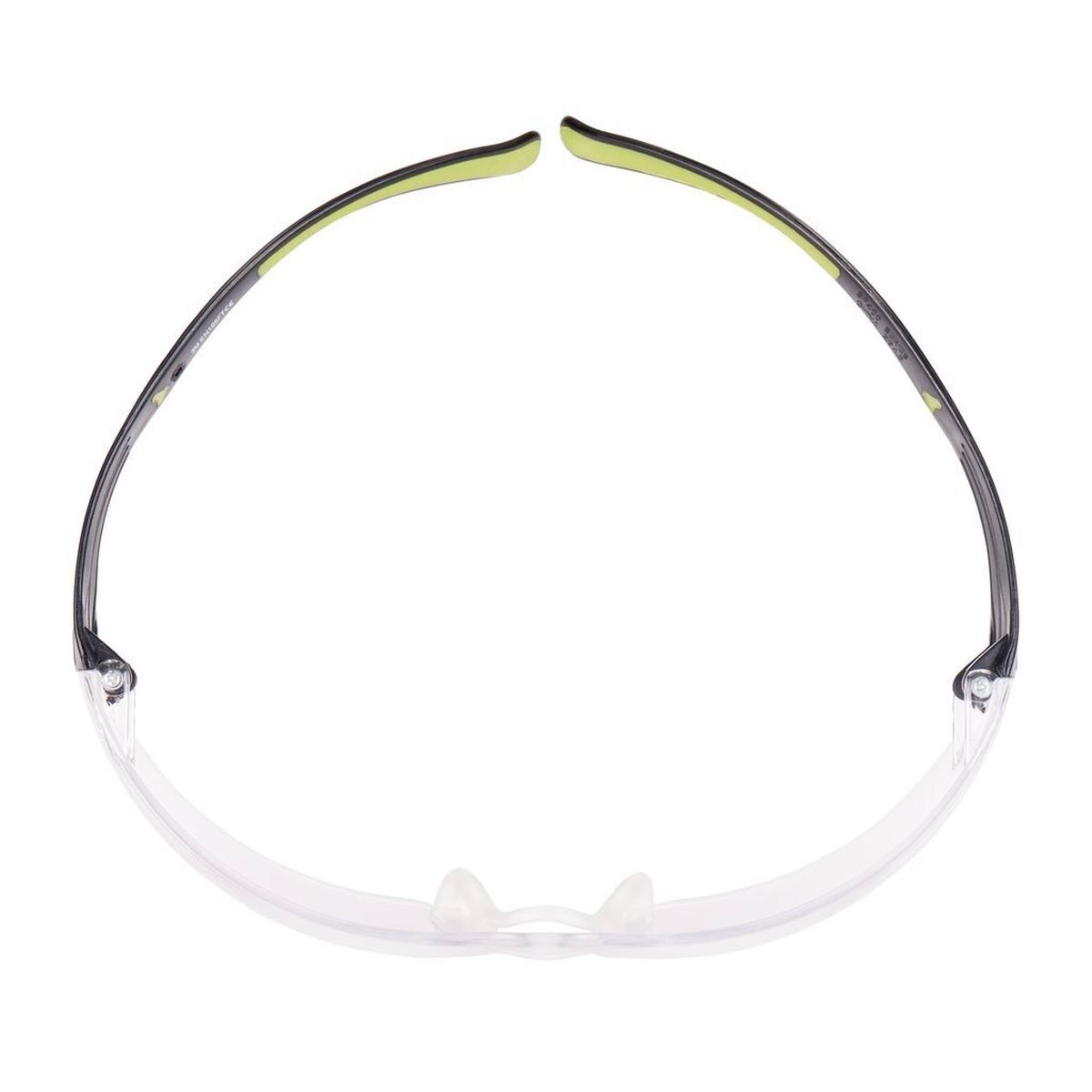 Gafas de protección 3M SecureFit 400, patillas negras/verdes, tratamiento antirrayas/antivaho, lentes transparentes, SF401AS/AF-EU