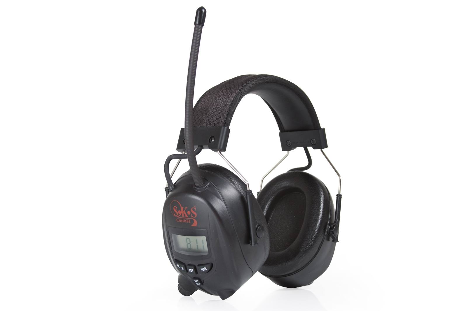S-K-S 1180 oorkappen zwart/zwart Radio Digitale AM/FM MP3-aansluiting, SNR: 25 dB(A)