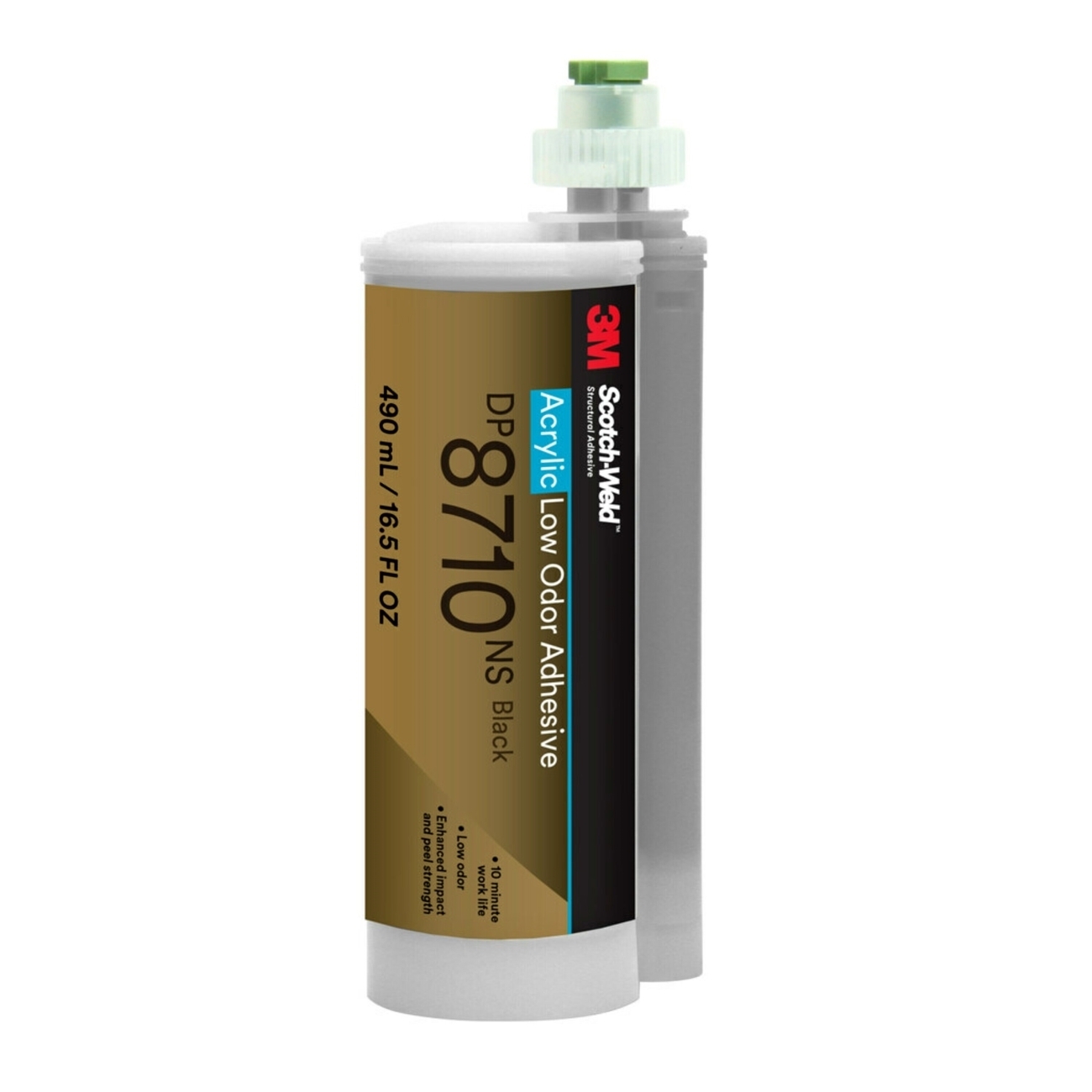 3M Scotch-Weld Adhésif de construction bi-composant à base d'acrylique pour le système EPX DP 8710 NS, noir, 490 ml