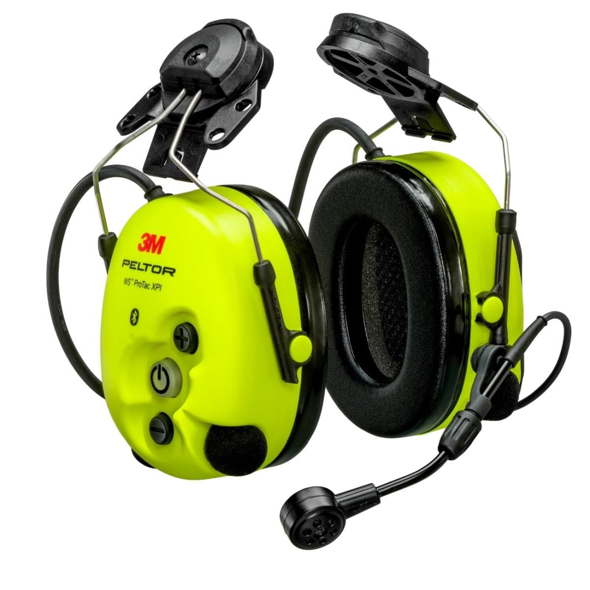 3M Peltor WS ProTac XPI auricular de protección auditiva toma FLX2 para conectar dispositivos externos, fijación al casco, Bluetooth, amarillo, MT15H7P3EWS6-111