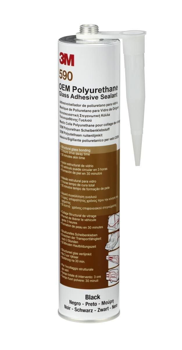 3M Lijm en afdichtmiddel / Voorruitlijm op polyurethaanbasis 590, zwart, 310 ml