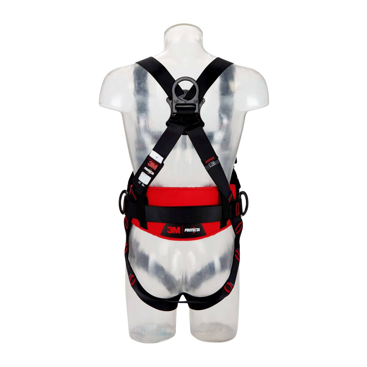 3M PROTECTA full body harness - chest and rear fall arrest eyelets, comfort harness with side attachment points, automatic buckles, chest and rear fall indicators, belt end depot, label protection with labeling field, black coated, XL