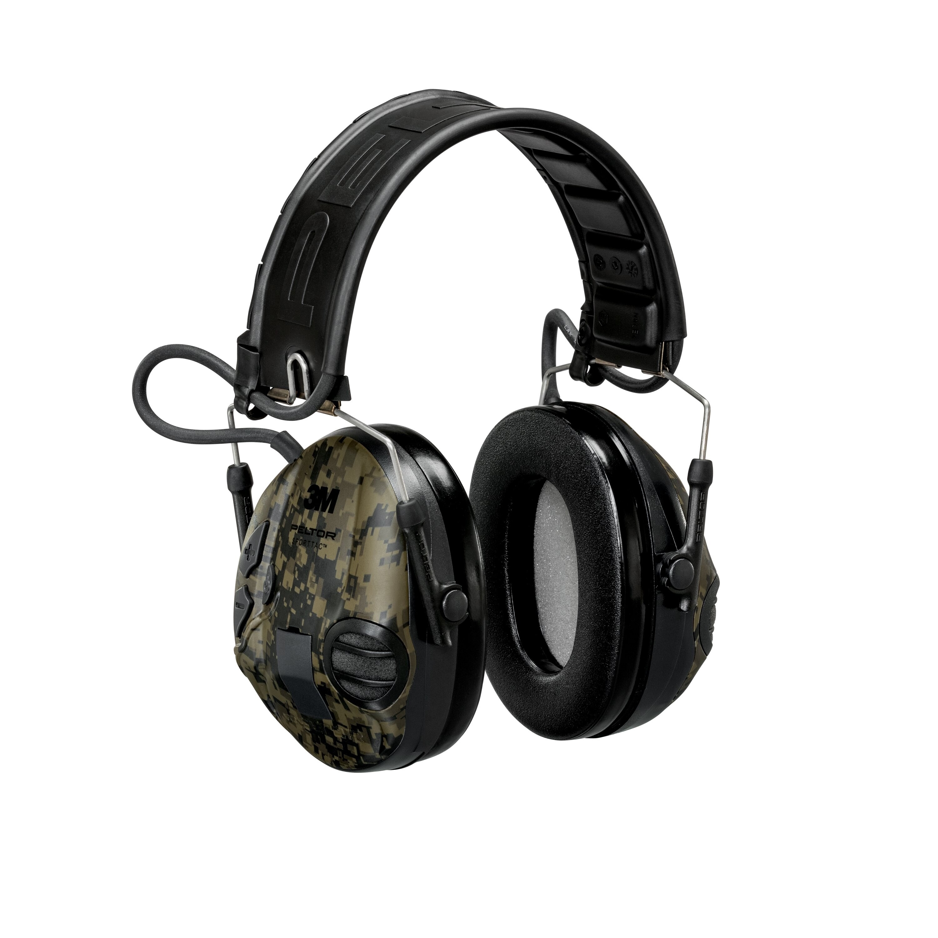 3M Peltor SportTac, 26 dB, Green Camouflage/Orange Camouflage Capsules, Foldable Headband, MT16H210F-478GN945